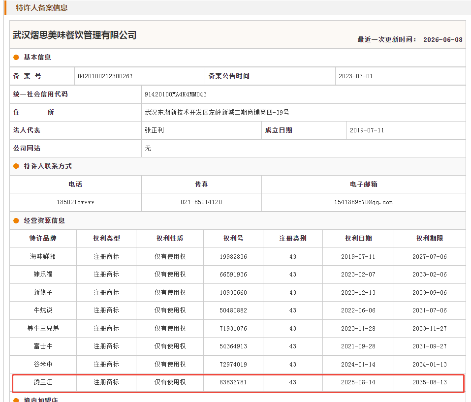 案例分享|一帜企业助力武汉熠思美味餐饮成功新增备案品牌!(图1) 案例分享|一帜企业助力武汉熠思美味餐饮成功新增备案品牌!(图1)